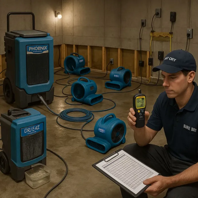 Structural Drying and Dehumidification process in Marysville, WA